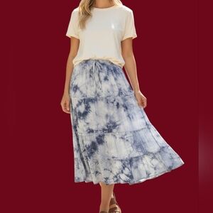 Vtg BOHEMIAN CAFE Marble Tie Dye Tiered Grunge Hippie Festival Skirt